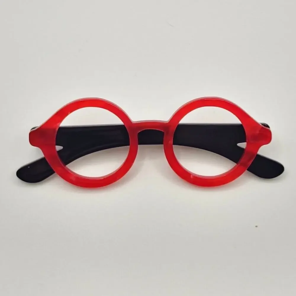 Red Round Rim Eyeglasses Acrylic Brooch Minimalist Fun Style